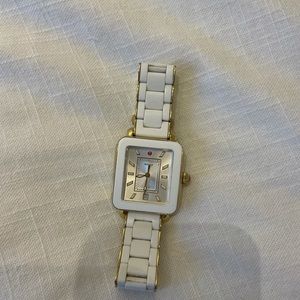 Yellow Gold & white Michelle watch. Comes with original box & links.